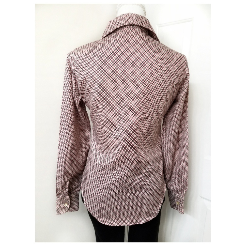 VINTAGE plaid long sleeve blouse - Picture 4 of 7